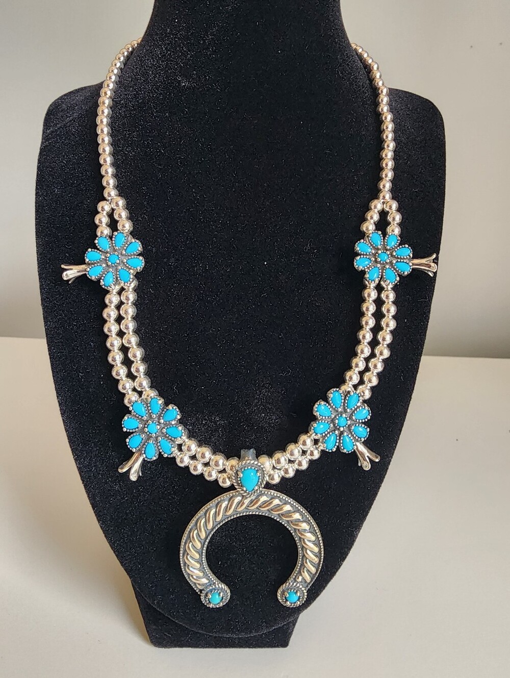 NEW American West Carolyn Pollack Sterling Sleeping Beauty Turquoise Necklace